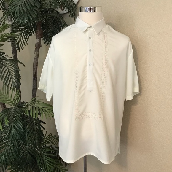 Hugo Polo Barong Tagalog with embroidery, size 2X - Picture 2 of 5